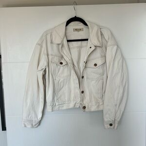 Madewell cream crop denim jacket